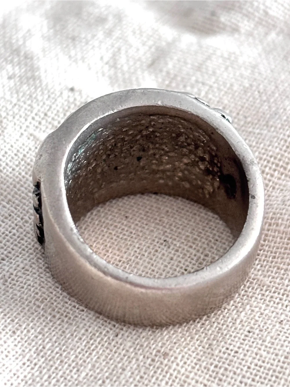 Black and Silver Steel Metal Tribal Edgy Punk Rock Ring